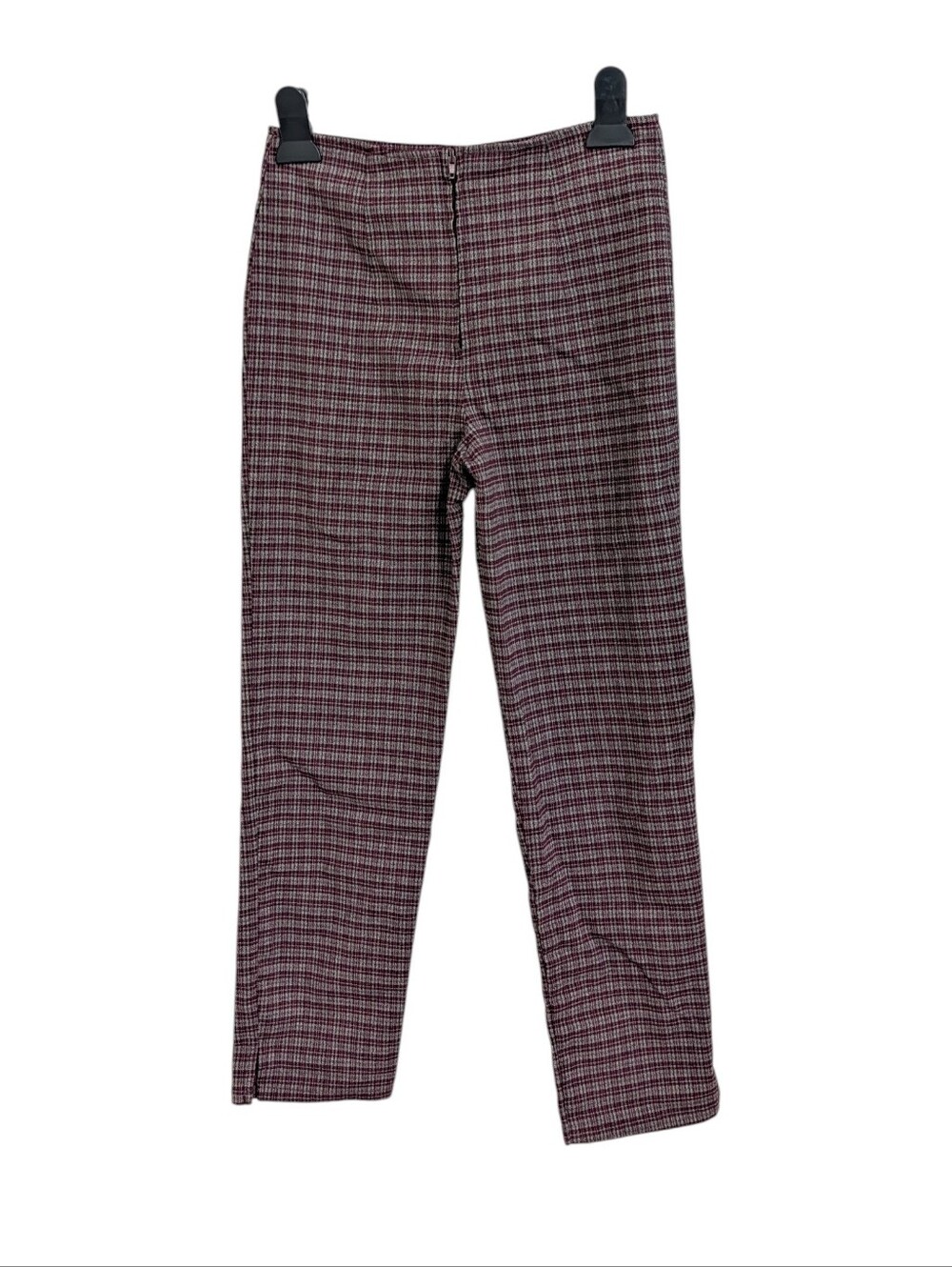 Vintage California Concepts Plaid Pants Maroon Gray Black Girls Size 10 Zip Up